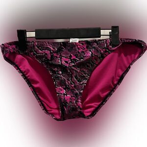 OP pink snake print swim bottoms XL.  NWOT.